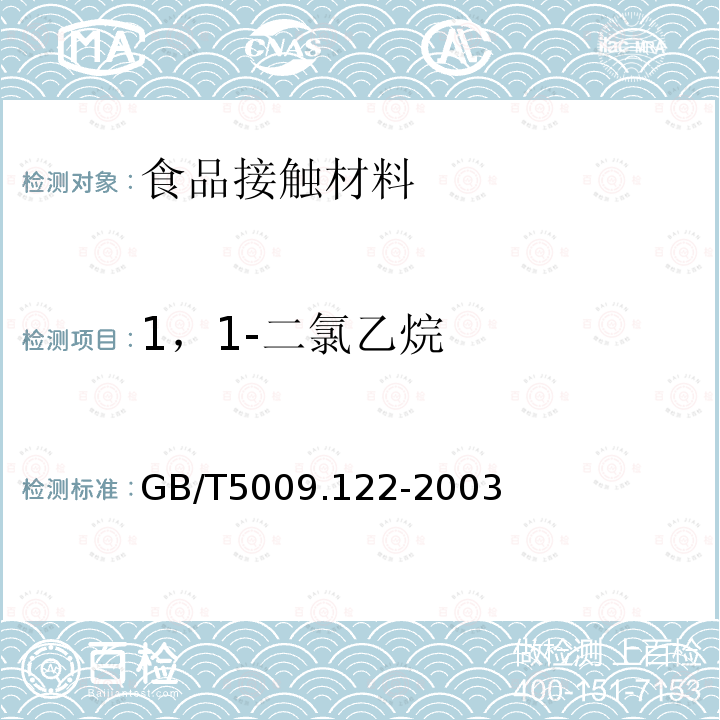 1，1-二氯乙烷 食品容器、包装材料用聚氯乙烯树脂及成型品中残留1,1-二氯乙烷的测定