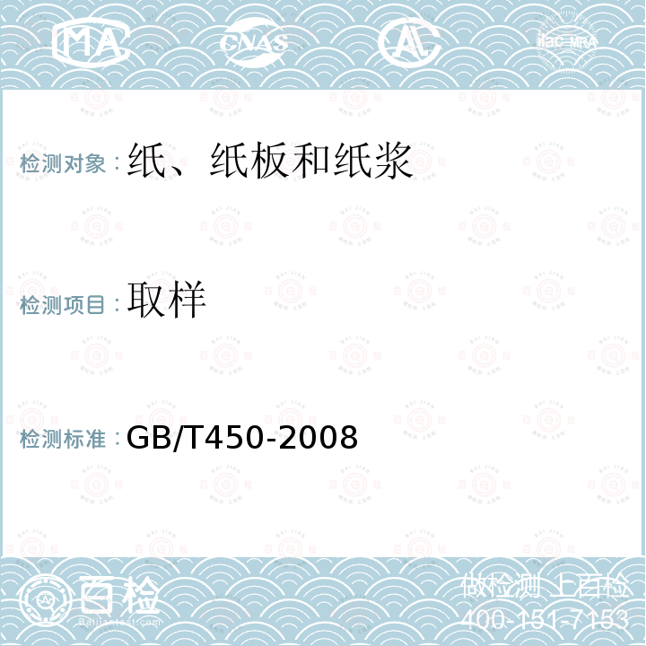 取样 纸和纸板 试样的采取及试样纵横向、正反面的测定