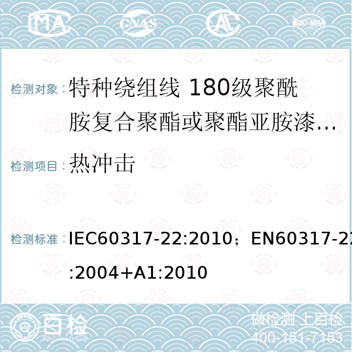 热冲击 特种绕组线规范 第22部分:180级聚酰胺复合聚酯或聚酯亚胺漆包铜圆线