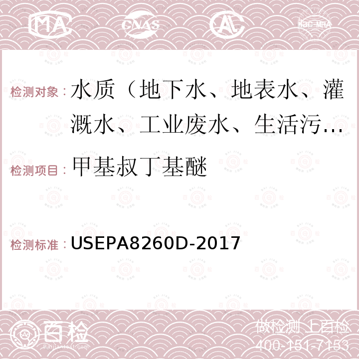 甲基叔丁基醚 挥发性有机物的测定 吹扫捕集 气相色谱-质谱法