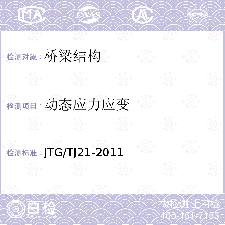 动态应力应变 JTG/T J21-2011 公路桥梁承载能力检测评定规程