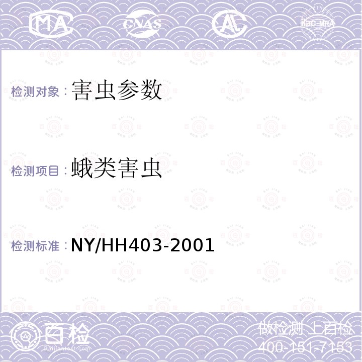 蛾类害虫 NY/HH403-2001 蛾类检测识别方法