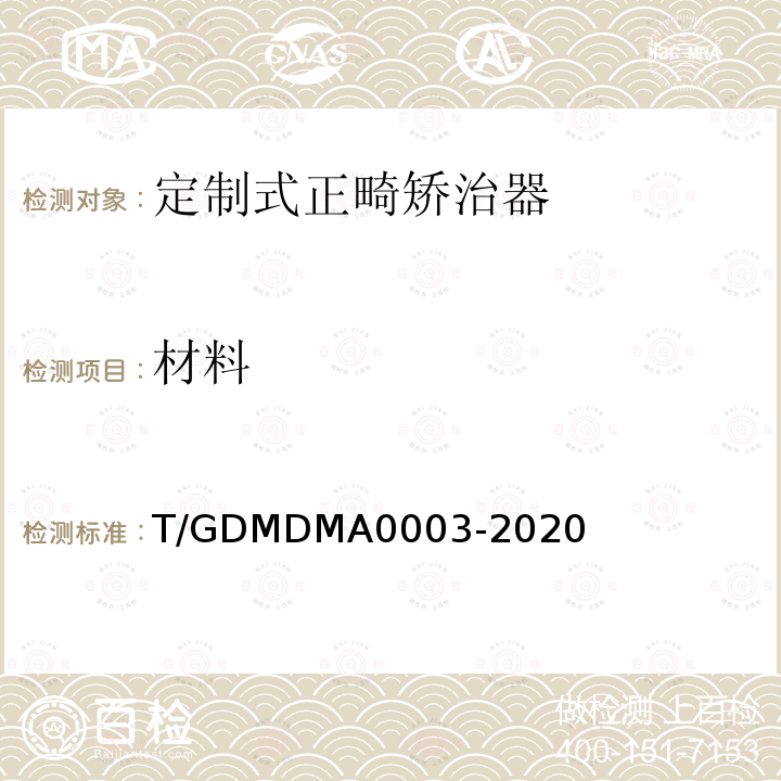 材料 定制式正畸矯治器