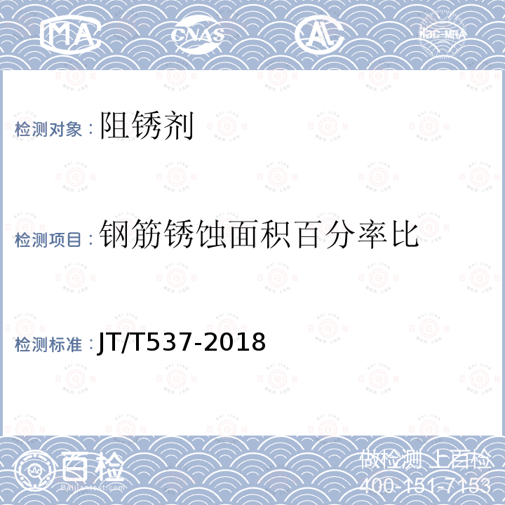 钢筋锈蚀面积百分率比 钢筋混凝土阻锈剂 附录A