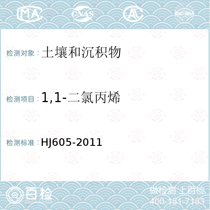 1,1-二氯丙烯 土壤和沉积物　挥发性有机物的测定 吹扫捕集/气相色谱-质谱法