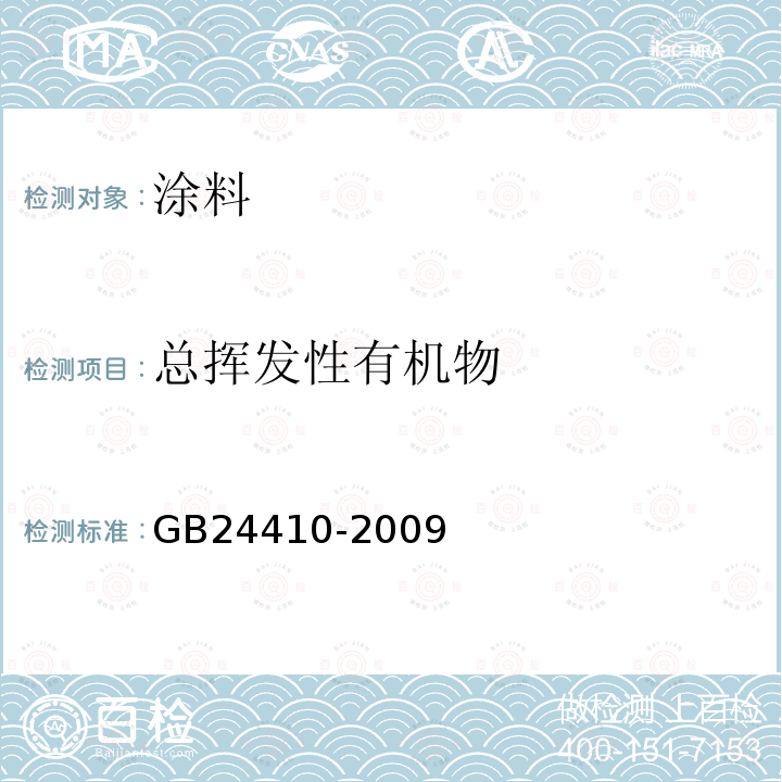 总挥发性有机物 室内装饰装修材料水性木器涂料中有害物质限量