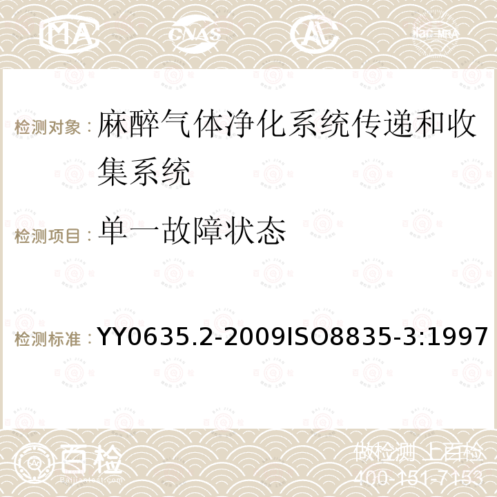 单一故障状态 吸入式麻醉系统 第2部分：麻醉气体净化系统传递和收集系统