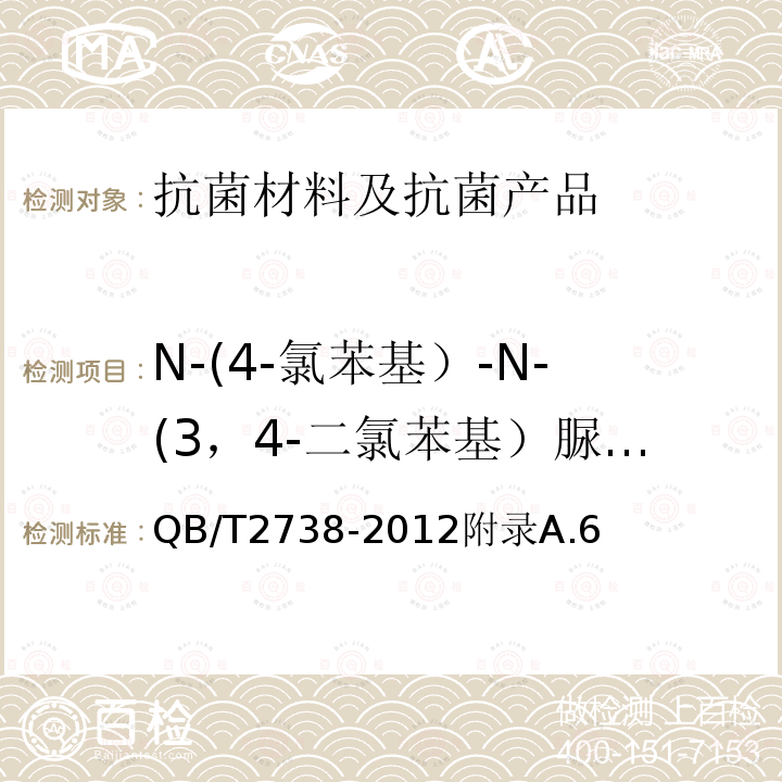 N-(4-氯苯基）-N-(3，4-二氯苯基）脲含量 日化产品抗菌抑菌效果的评价方法