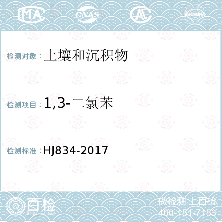 1,3-二氯苯 土壤和沉积物　半挥发性有机物的测定　气相色谱-质谱法