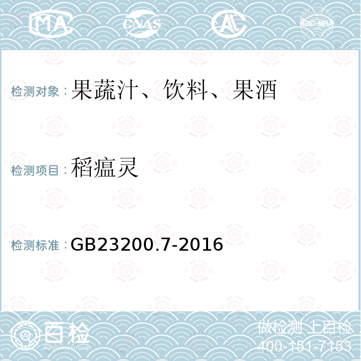 稻瘟灵 食品安全国家标准 蜂蜜,果汁和果酒中497种农药及相关化学品残留量的测定 气相色谱-质谱法