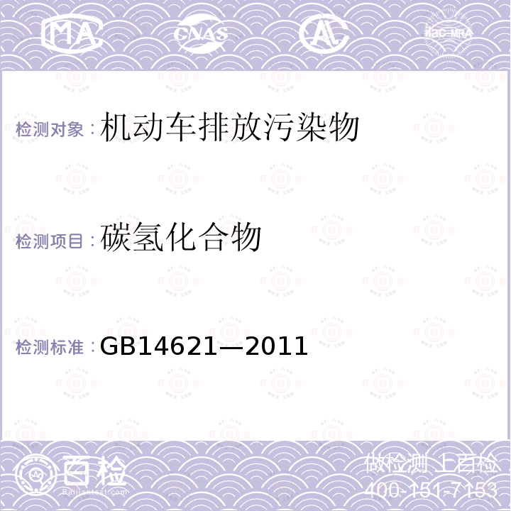 碳氢化合物 摩托车和轻便摩托车排气污染物排放限值及测量方法怠速法