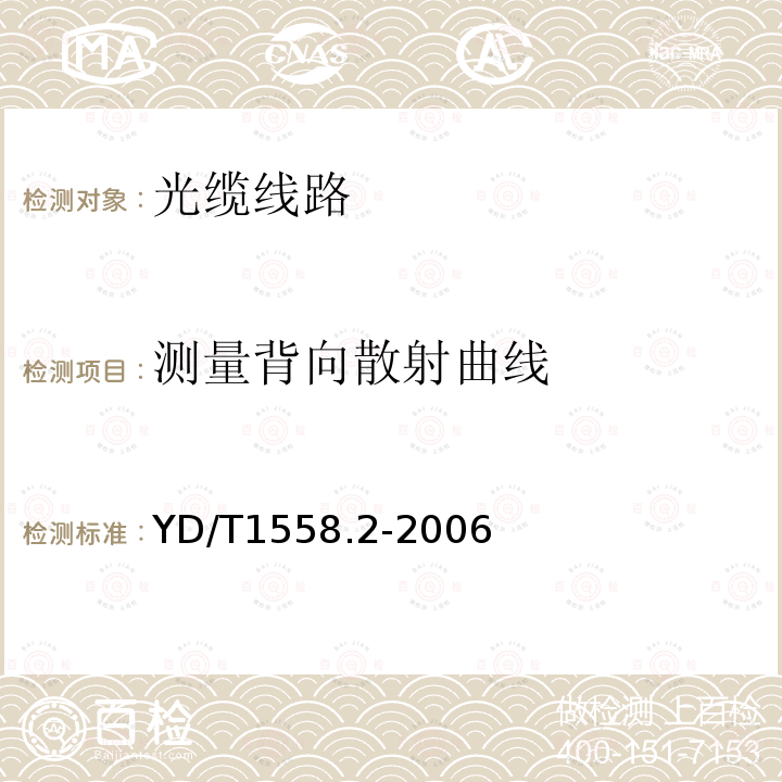 测量背向散射曲线 光缆线路性能测量方法第一部分:光纤接头损耗