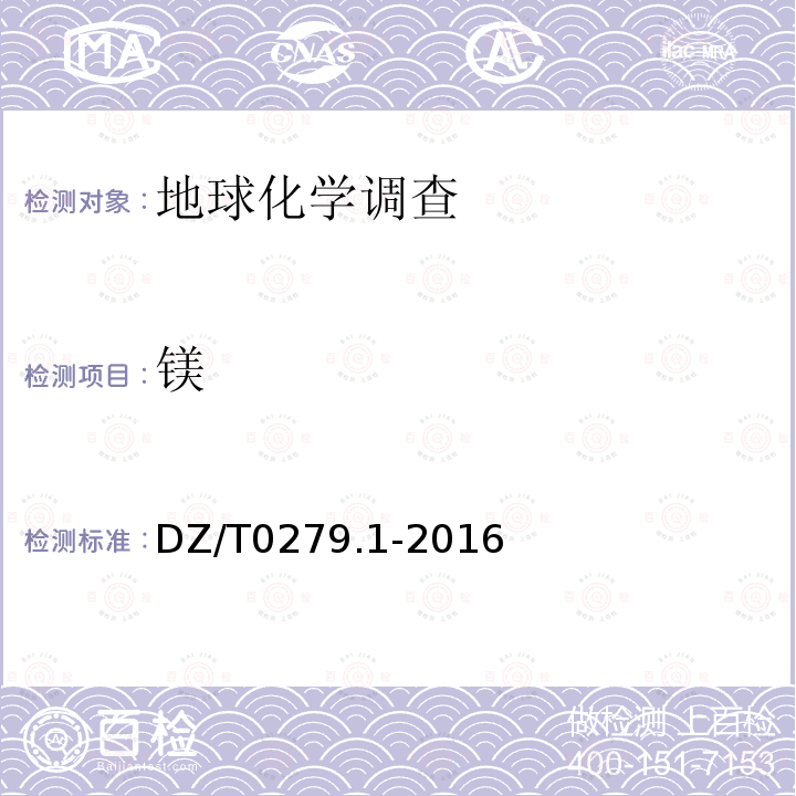 鎂 區域地球化學樣品分析方法 第1部分 三氧化二鋁等24個成分量的測定粉末壓片-X射線熒光光譜法