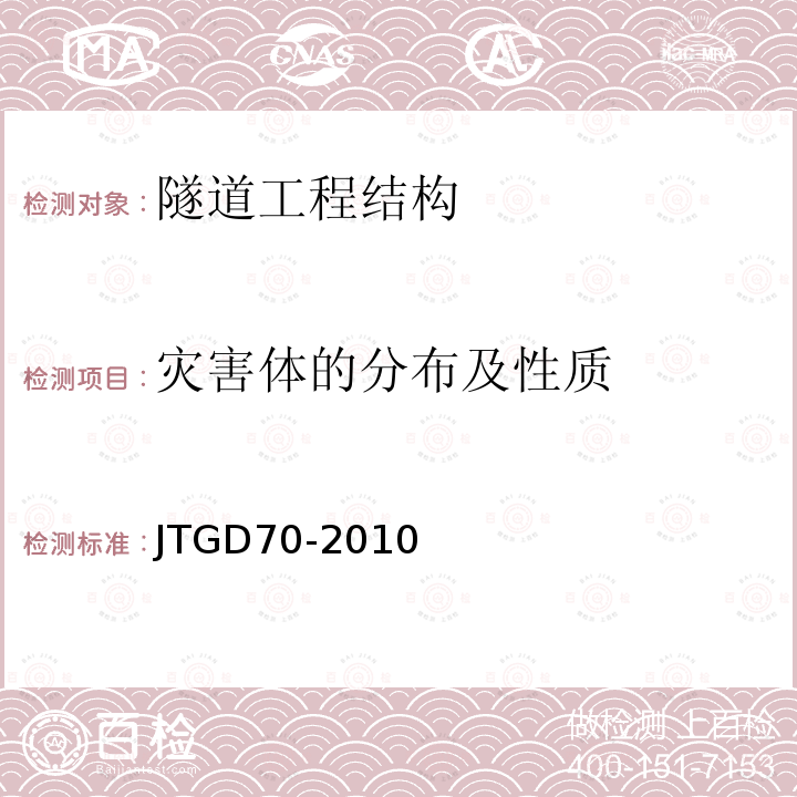 灾害体的分布及性质 JTGD 70-2010 公路隧道设计规范