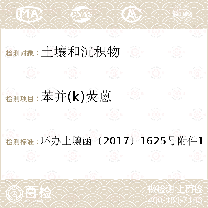 苯并(k)荧蒽 全国土壤污染状况详查土壤样品分析测试方法技术规定第二部分 1