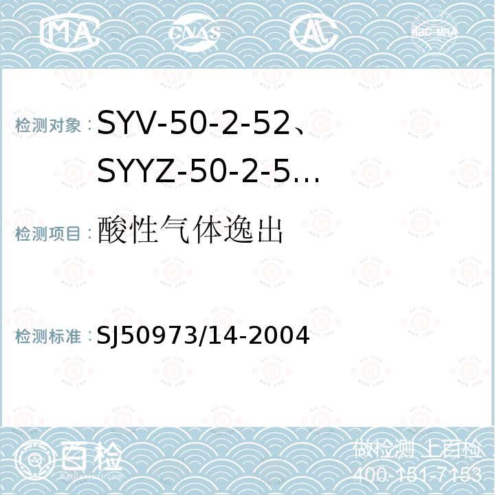 酸性气体逸出 SYV-50-2-52、SYYZ-50-2-52型实心聚乙烯绝缘柔软射频电缆详细规范
