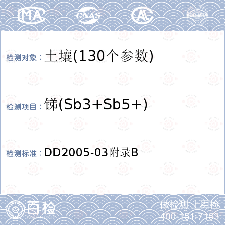 锑(Sb3+Sb5+) 生态地球化学评价样品分析技术要求　