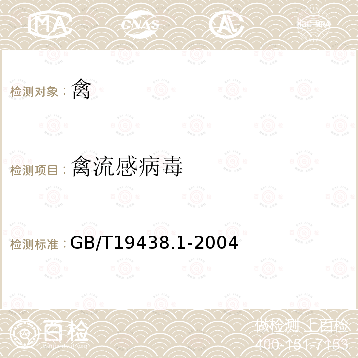 禽流感病毒 禽流感病毒荧光RT-PCR检测方法