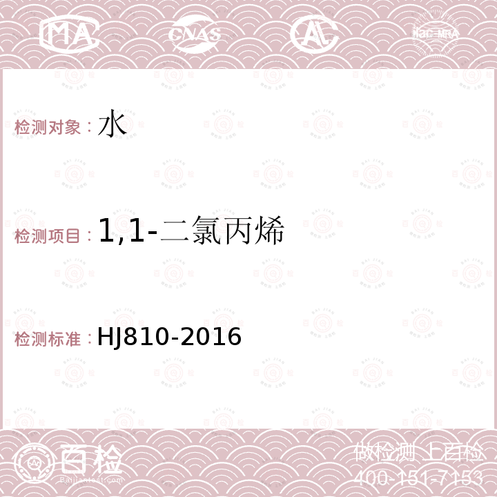 1,1-二氯丙烯 水質 揮發性有機物的測定 頂空氣相色譜-質譜法
