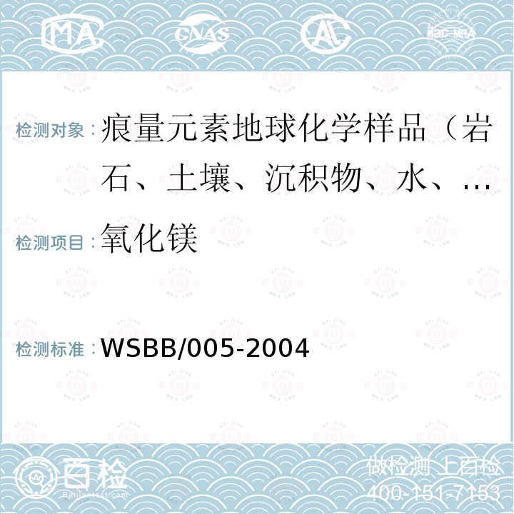 氧化鎂 勘查地球化學(xué)樣品分析方法，X射線熒光光譜法測定34種主,次和痕量元素