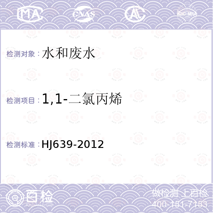 1,1-二氯丙烯 水质 挥发性有机物的测定 吹扫捕集/气相色谱—质谱法