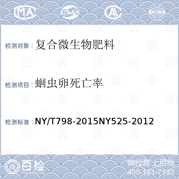 蛔虫卵死亡率 复合微生物肥料、有机肥料