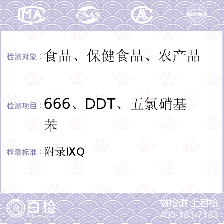 666、DDT、五氯硝基苯 中华人民共和国药典 2010年版一部