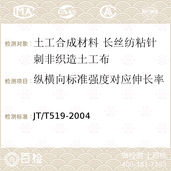 纵横向标准强度对应伸长率 公路工程土工合成材料 长丝纺粘针刺非织造土工布