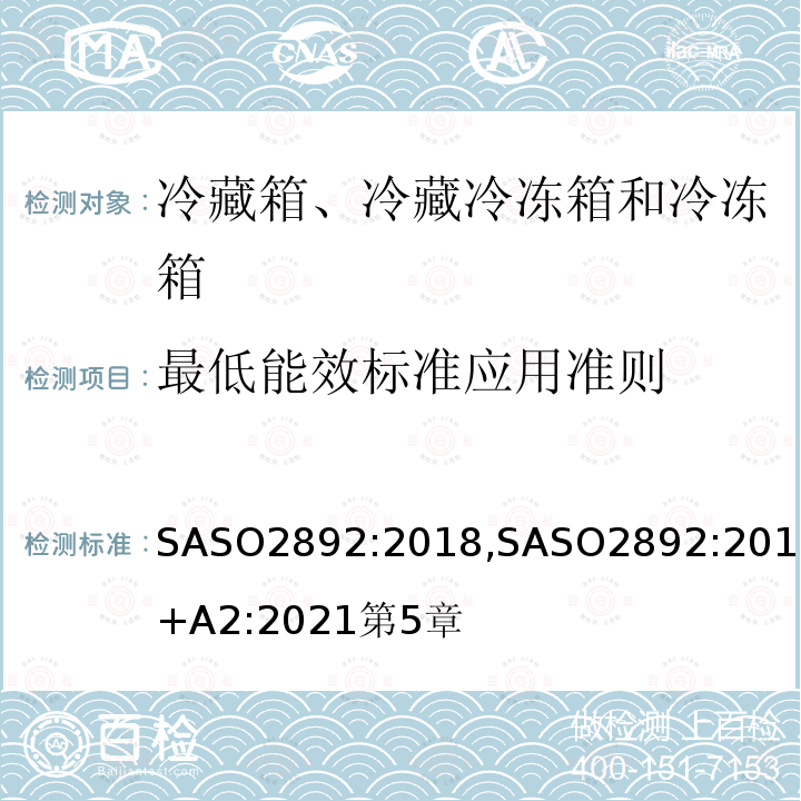 最低能效标准应用准则 冷藏箱、冷藏冷冻箱和冷冻箱-能效、测试和标签要求