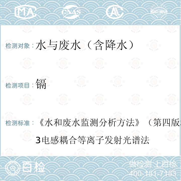鎘 水和廢水監測分析方法 （第四版增補版）