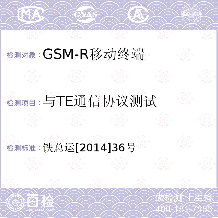 与TE通信协议测试 铁路数字移动通信系统（GSM-R）车载通信模块技术规范