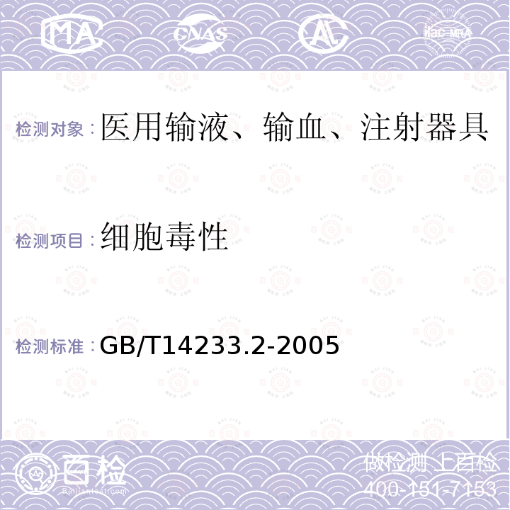 细胞毒性 医用输液、输血、注射器具检验方法第2部分：生物试验方法