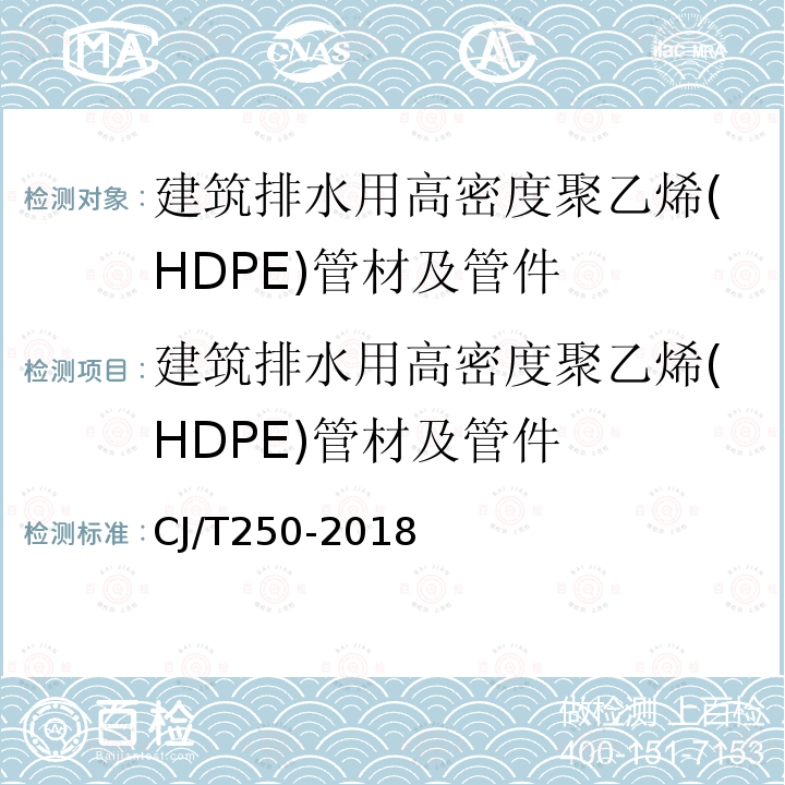 建筑排水用高密度聚乙烯(HDPE)管材及管件 建筑排水用高密度聚乙烯(HDPE)管材及管件