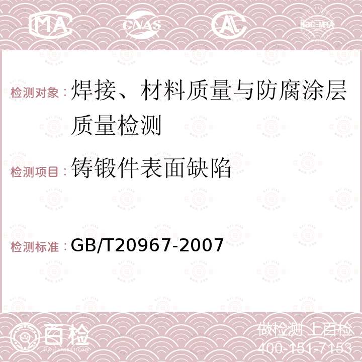 铸锻件表面缺陷 无损检测 目视检测 总则