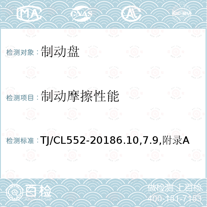 制动摩擦性能 铁路客车制动盘暂行技术条件