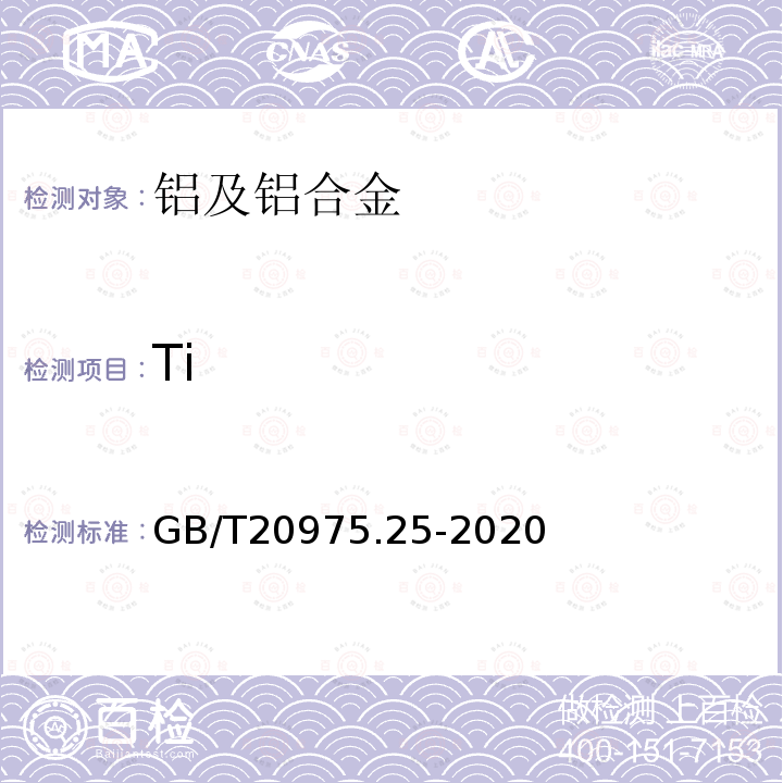 Ti 鋁及鋁合金化學分析方法 第25部份：電感耦合等離子體原子發射光譜法