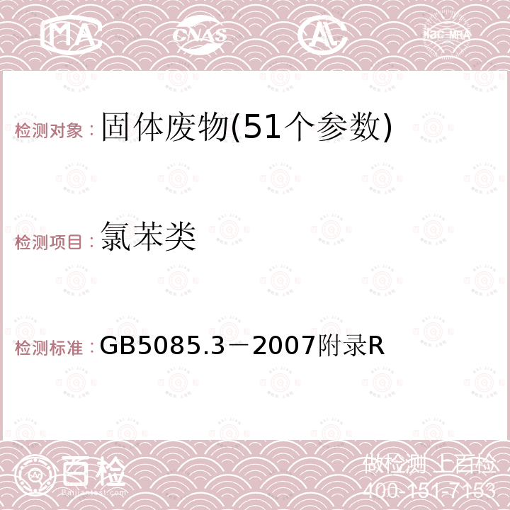 氯苯类 危险废物鉴别标准 浸出毒性鉴别 固体废物 含氯烃类化合物的测定 气相色谱法