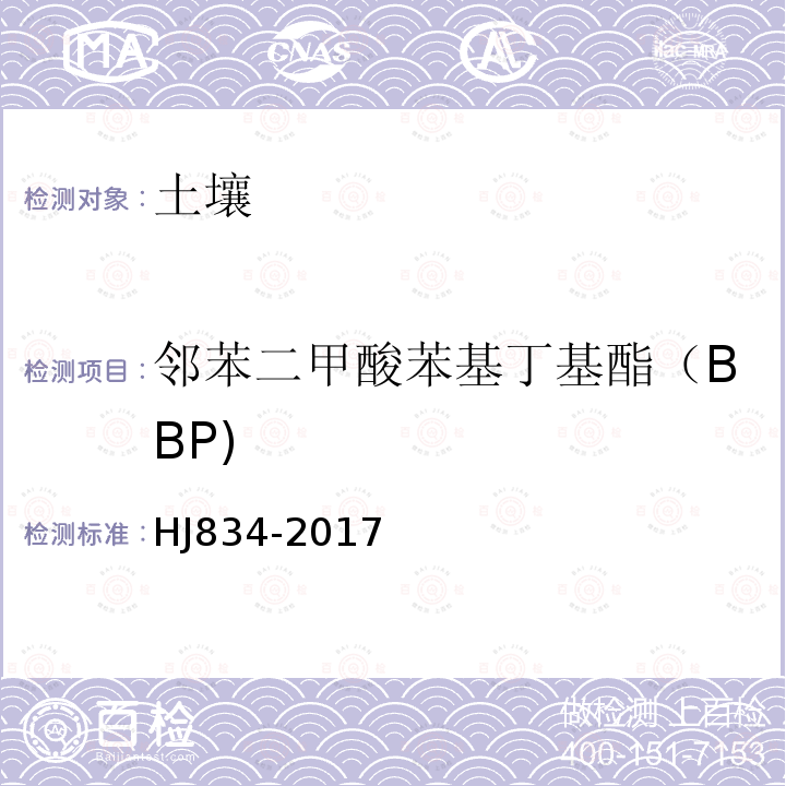 邻苯二甲酸苯基丁基酯（BBP) 土壤和沉积物　半挥发性有机物的测定　气相色谱-质谱法