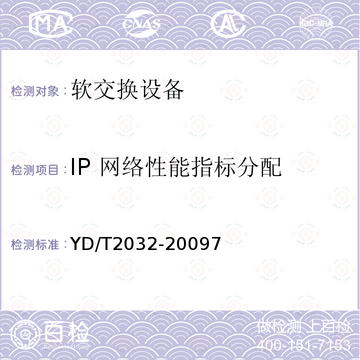 IP 网络性能指标分配 IP 网络技术要求-网络性能指标分配