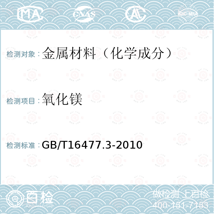 氧化鎂 稀土硅鐵合金及鎂硅鐵合金化學分析方法 第3部分：氧化鎂量的測定 電感耦合等離子發射光譜法