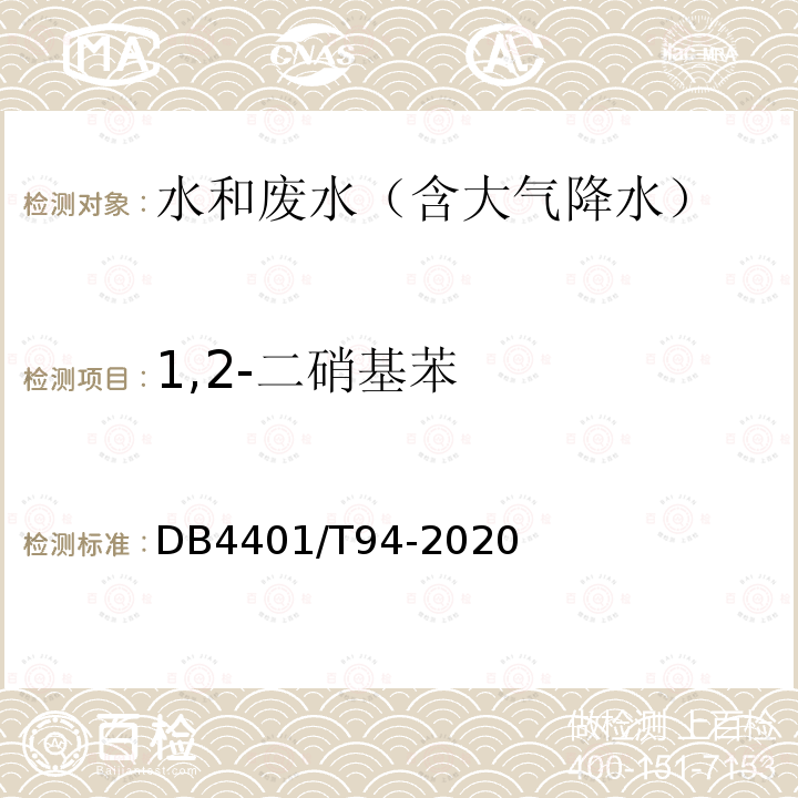 1,2-二硝基苯 水质 半挥发性有机物的测定 液液萃取-气相色谱/质谱法