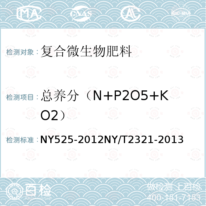 总养分（N+P2O5+KO2） 有机肥料、微生物肥料产品检验规程