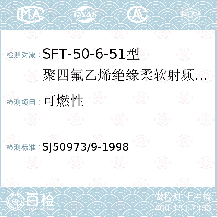 可燃性 SFT-50-6-51型聚四氟乙烯绝缘柔软射频电缆详细规范