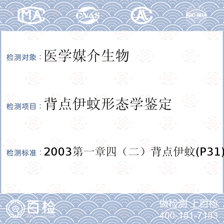 背点伊蚊形态学鉴定 中国重要医学昆虫分类与鉴定 (第一版) 河南科学技术出版社