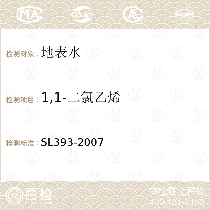 1,1-二氯乙烯 吹扫捕集气相色谱/质谱分析法（GC/MS）测定水中挥发性有机污染物