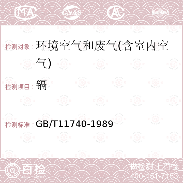 镉 居住区大气中镉卫生检验标准方法原子吸收分光光度法