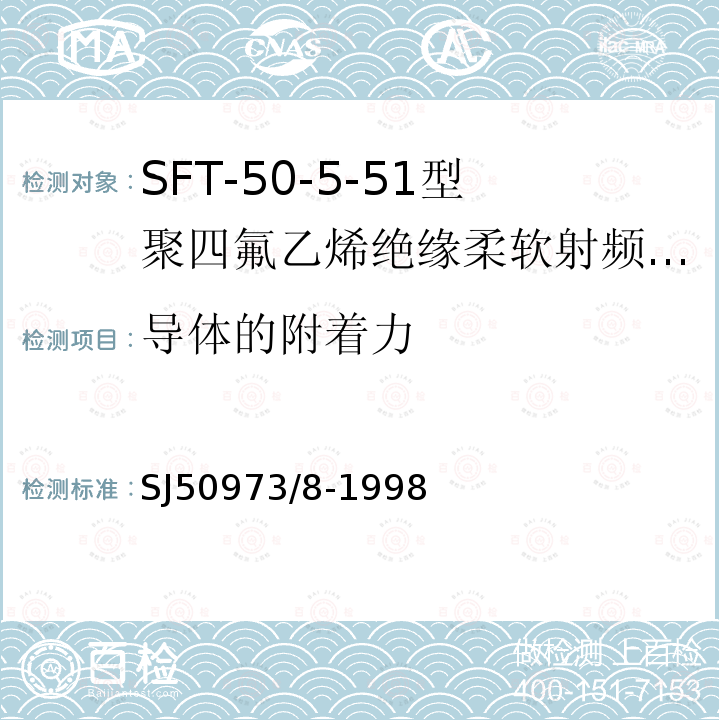 导体的附着力 SFT-50-5-51型聚四氟乙烯绝缘柔软射频电缆详细规范