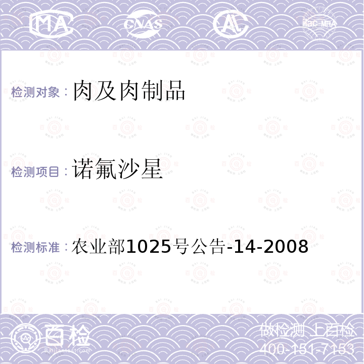 诺氟沙星 动物性食品中氟喹诺酮类药物残留检测高效液相色谱法