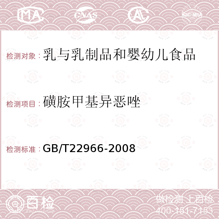 磺胺甲基异恶唑 牛奶和奶粉中16种磺胺类药物残留量的测定 液相色谱-串联质谱法