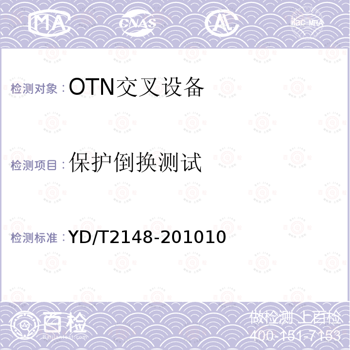 保护倒换测试 光传送网(OTN)测试方法